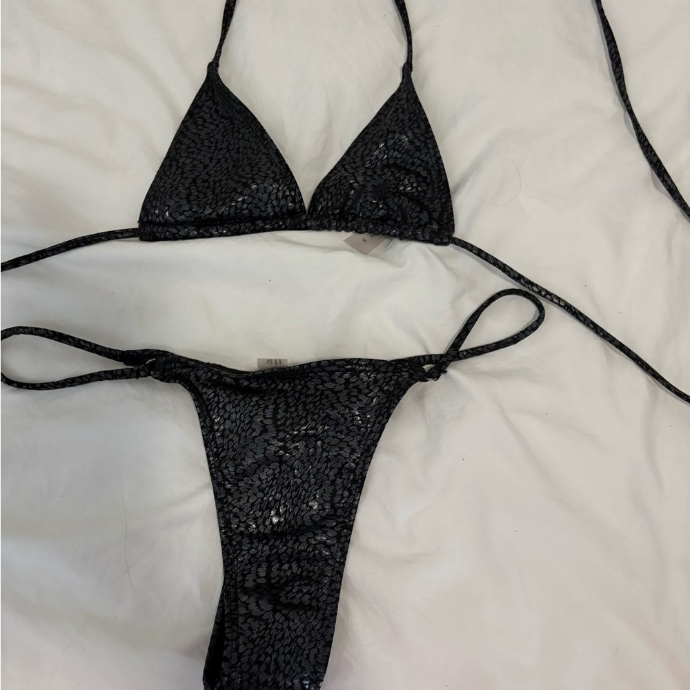 Black Sequin Bikini Set